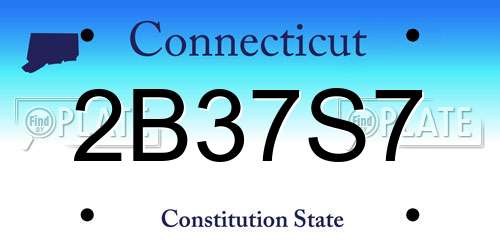 2B37S7 Connecticut License Plate