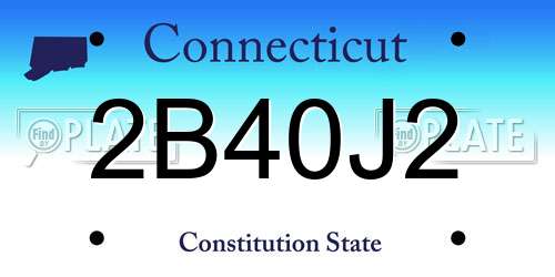 2B40J2 Connecticut License Plate