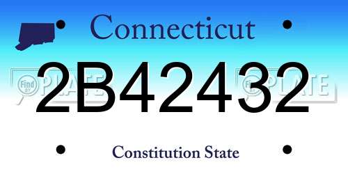 2B42432 Connecticut License Plate