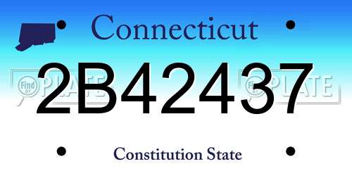 2B42437 Connecticut License Plate