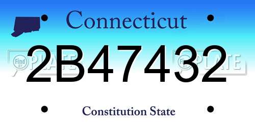 2B47432 Connecticut License Plate