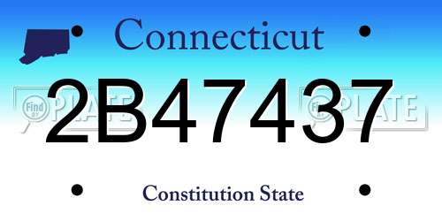 2B47437 Connecticut License Plate