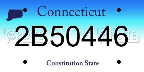 2B50446 Connecticut License Plate