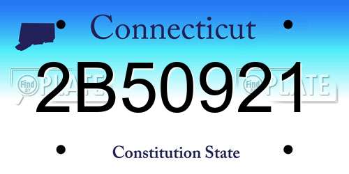 2B50921 Connecticut License Plate