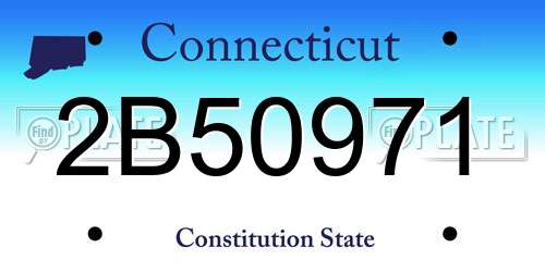 2B50971 Connecticut License Plate