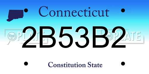 2B53B2 Connecticut License Plate
