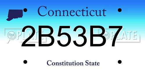 2B53B7 Connecticut License Plate