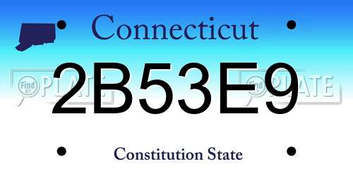 2B53E9 Connecticut License Plate