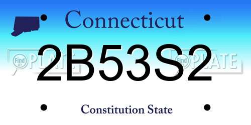 2B53S2 Connecticut License Plate