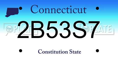 2B53S7 Connecticut License Plate