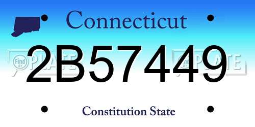 2B57449 Connecticut License Plate