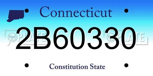 2B60330 Connecticut License Plate