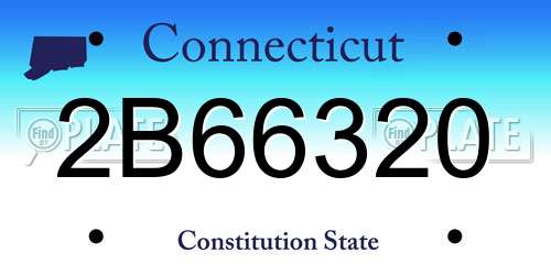 2B66320 Connecticut License Plate