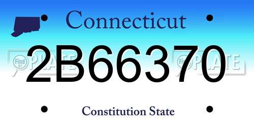 2B66370 Connecticut License Plate