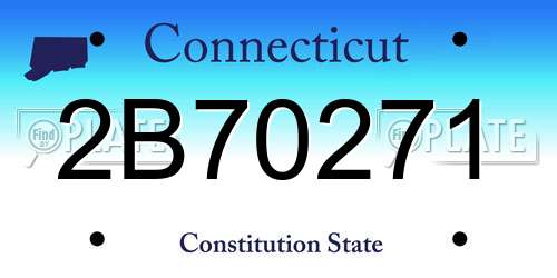 2B70271 Connecticut License Plate