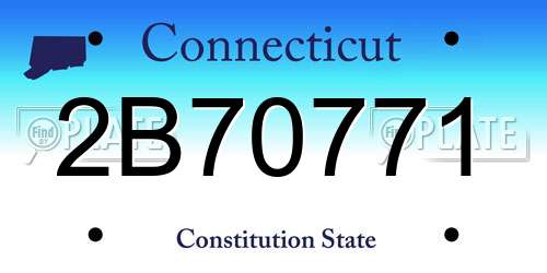 2B70771 Connecticut License Plate