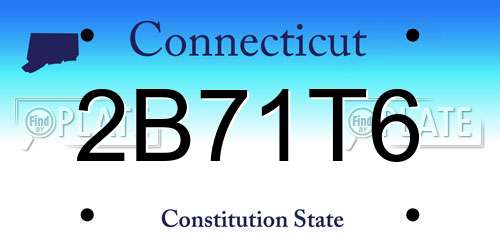 2B71T6 Connecticut License Plate