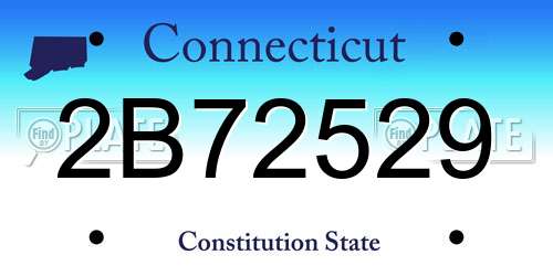 2B72529 Connecticut License Plate