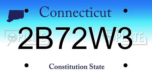 2B72W3 Connecticut License Plate