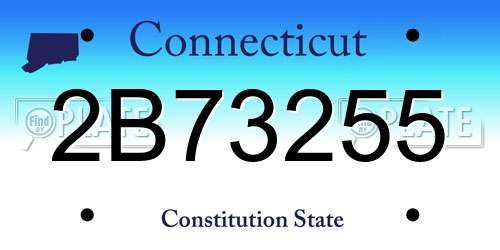 2B73255 Connecticut License Plate