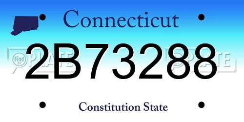 2B73288 Connecticut License Plate