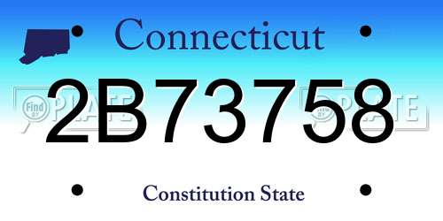 2B73758 Connecticut License Plate
