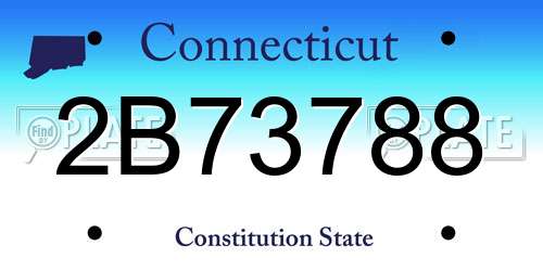 2B73788 Connecticut License Plate
