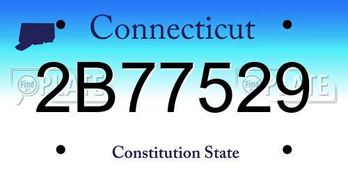 2B77529 Connecticut License Plate