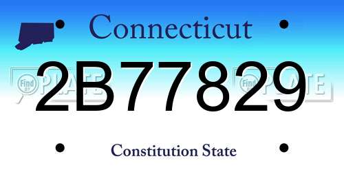 2B77829 Connecticut License Plate