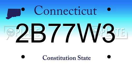 2B77W3 Connecticut License Plate