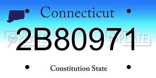 2B80971 Connecticut License Plate