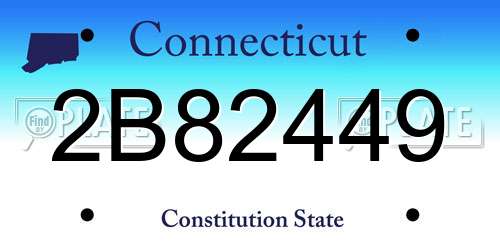 2B82449 Connecticut License Plate