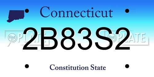 2B83S2 Connecticut License Plate