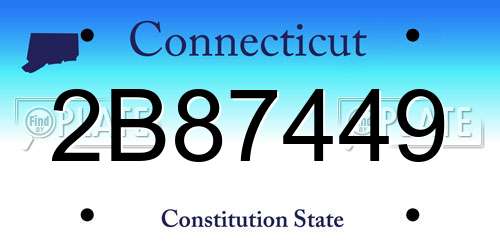 2B87449 Connecticut License Plate
