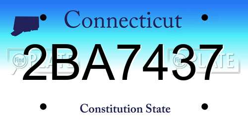 2BA7437 Connecticut License Plate