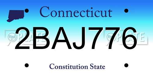 2BAJ776 Connecticut License Plate