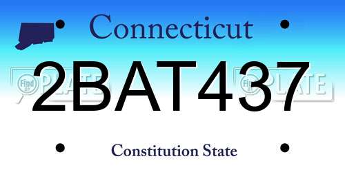 2BAT437 Connecticut License Plate