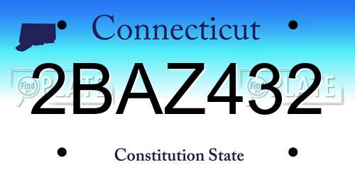 2BAZ432 Connecticut License Plate