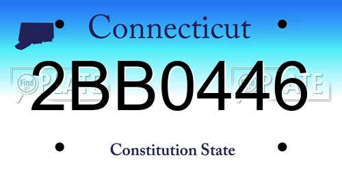 2BB0446 Connecticut License Plate
