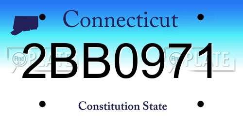 2BB0971 Connecticut License Plate