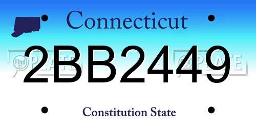 2BB2449 Connecticut License Plate