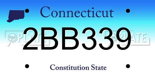 2BB339 Connecticut License Plate