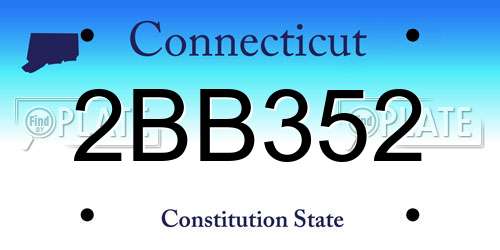 2BB352 Connecticut License Plate