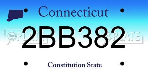 2BB382 Connecticut License Plate