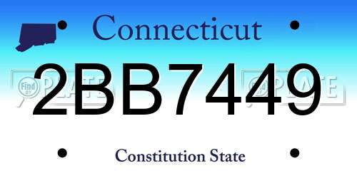 2BB7449 Connecticut License Plate