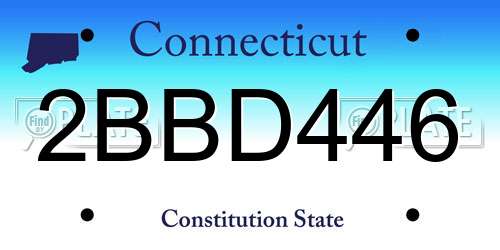 2BBD446 Connecticut License Plate