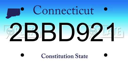 2BBD921 Connecticut License Plate