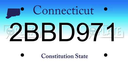 2BBD971 Connecticut License Plate