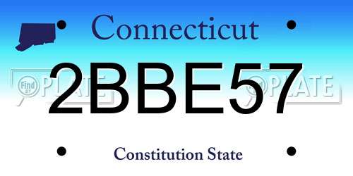 2BBE57 Connecticut License Plate