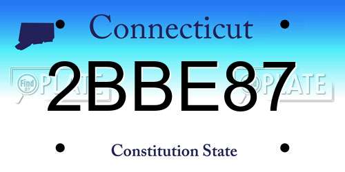 2BBE87 Connecticut License Plate